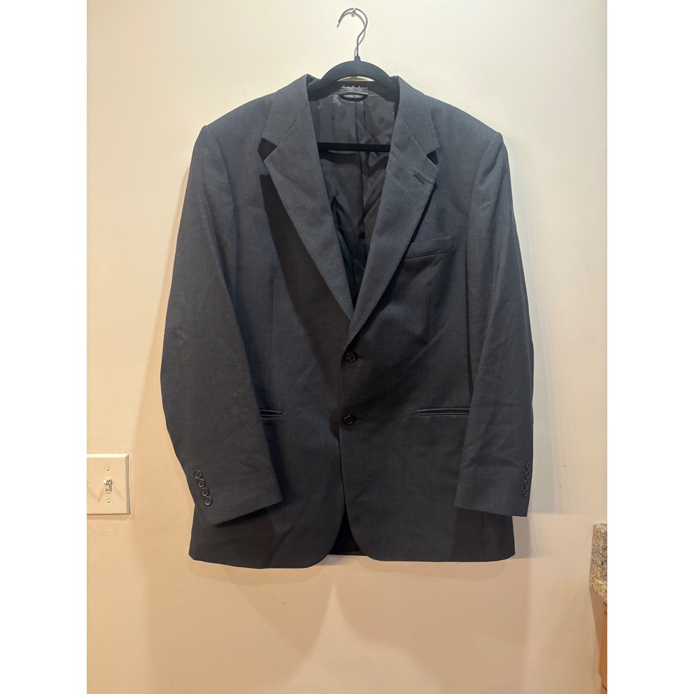 Stafford Executive Men's Charcoal‎ Wool Blazer Suit Jacket Size 44x38